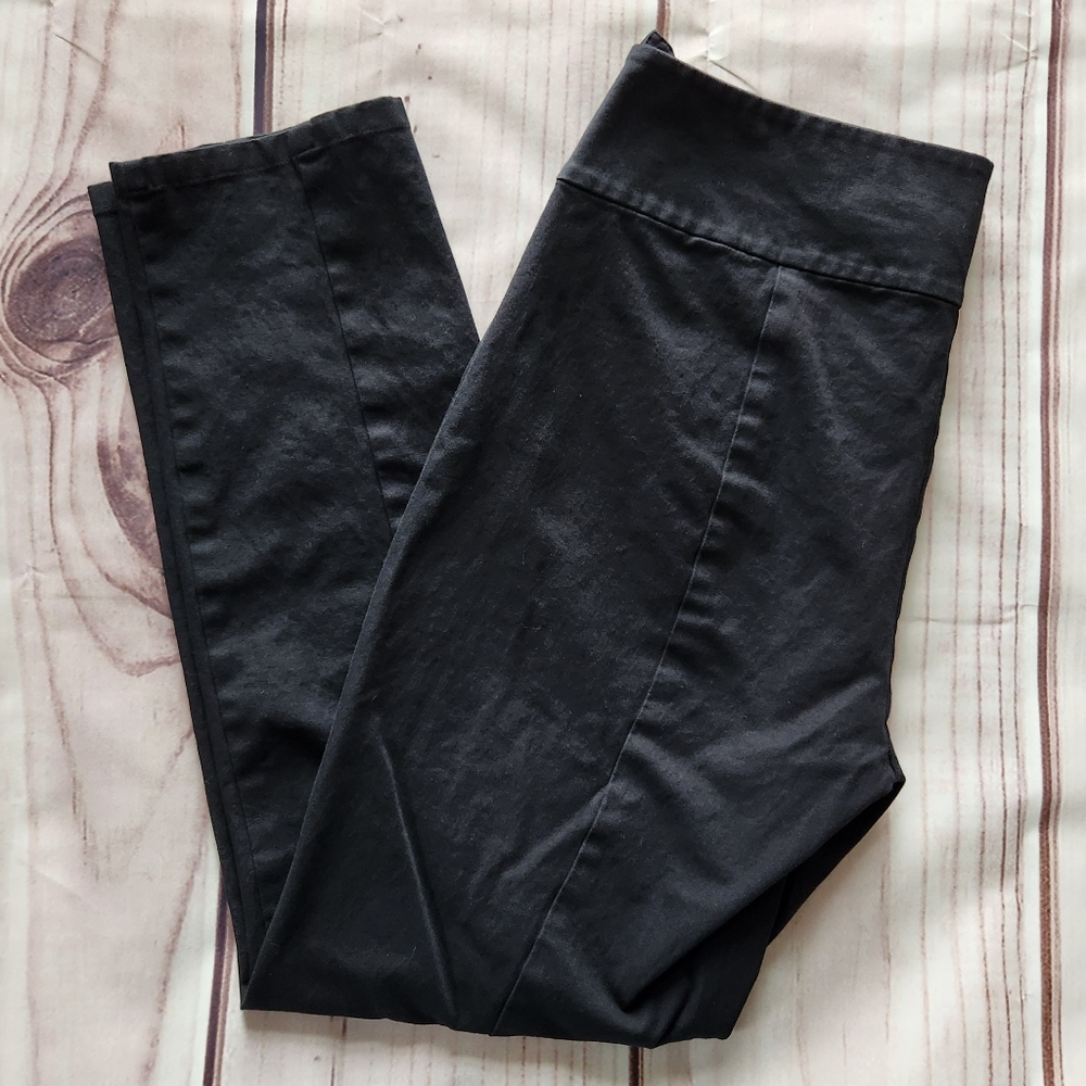 Eileen Fisher Organic Cotton Stretch Cropped Ankle Trouser Pant Black, Size S - Picture 2 of 9